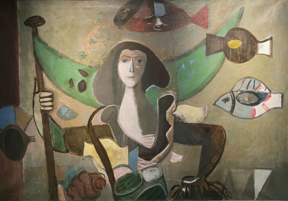 Ulrich Knispel_Woman by the sea_1950_Mixed media